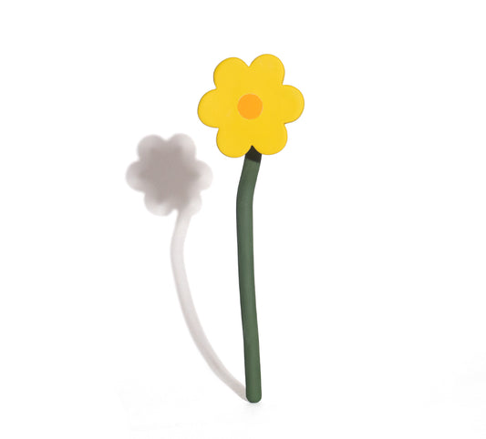 Fleur en céramique jaune