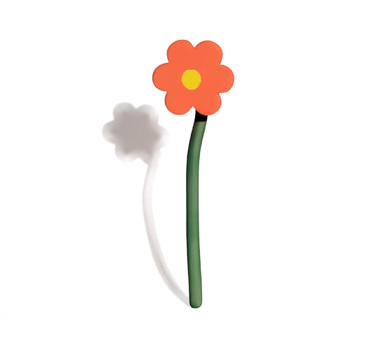 Fleur en céramique orange