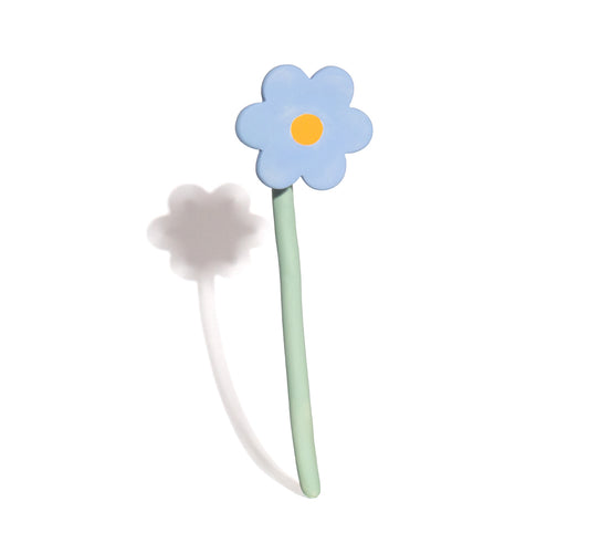 Fleur en céramique bleu ciel